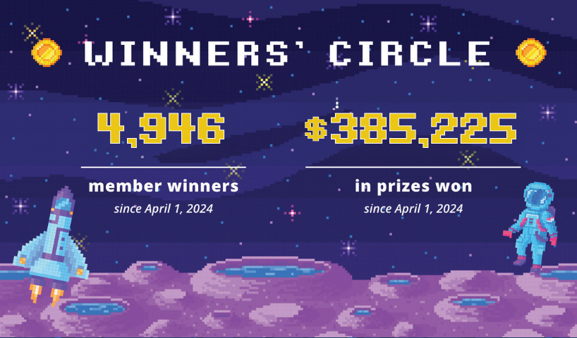 Winners' Circle Graphic showing winners since April 1, 2024