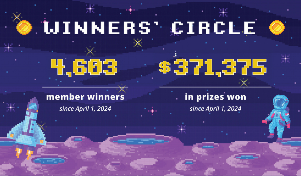 Winners' Circle Graphic showing winners since April 1, 2024