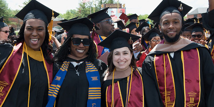 Graduates on graduation day