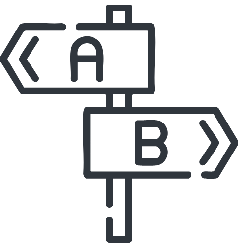 A/B Direction Sign Icon