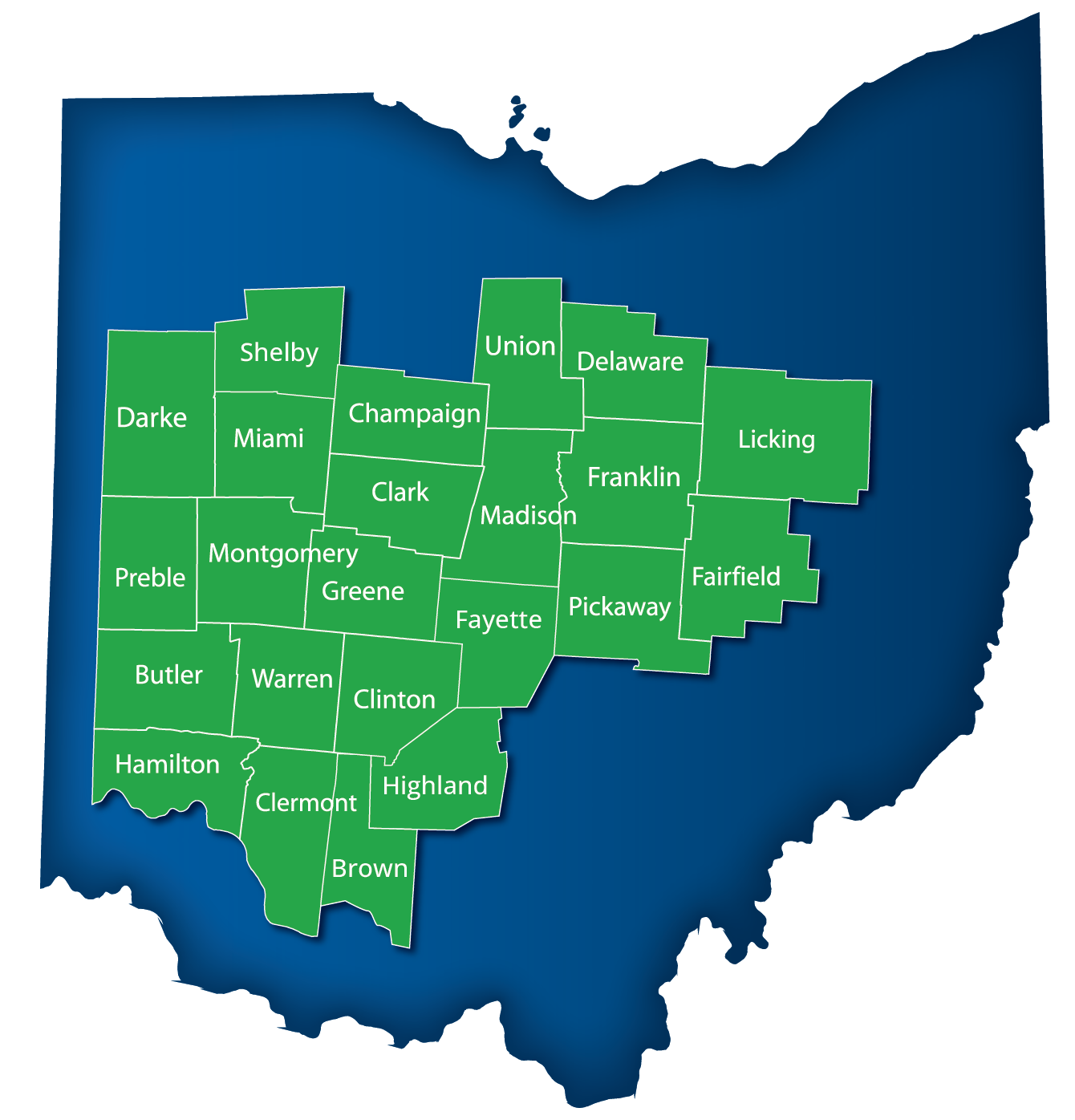 Ohio Counties Map