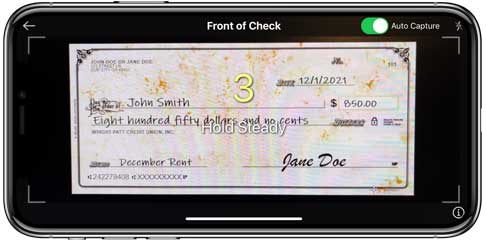 iPhone Mobile Deposit Example 1