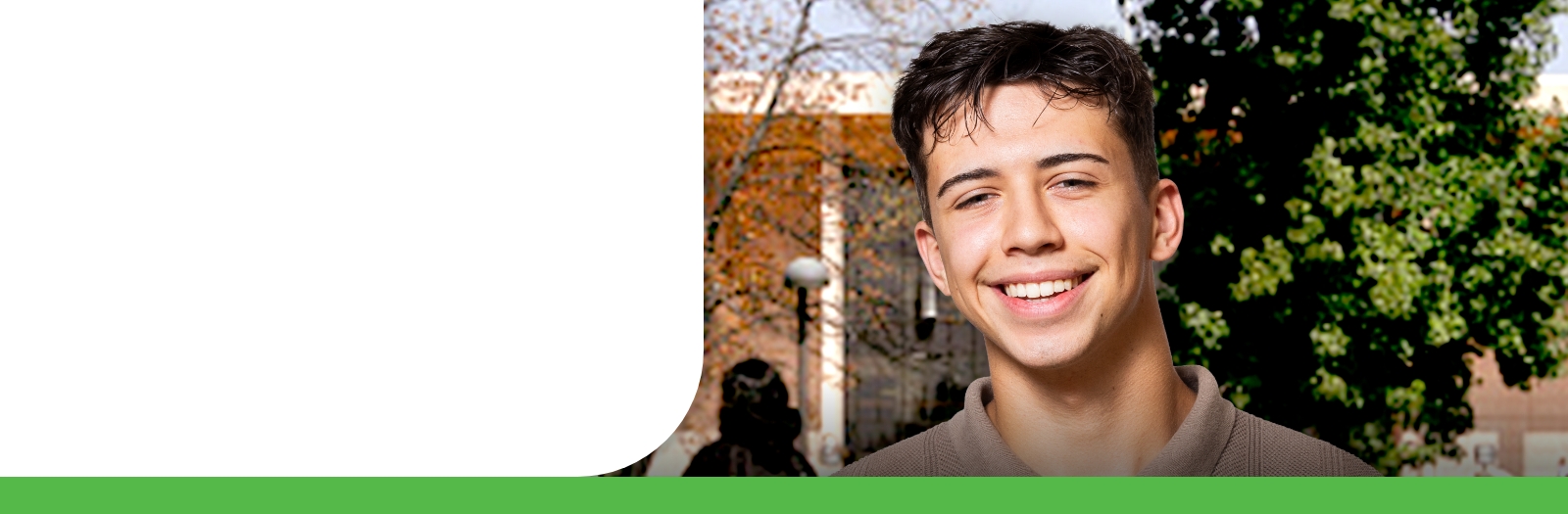 WPCU Member smiling in front of a student union