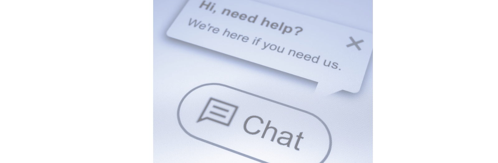 AI assistant chat bubble on a website