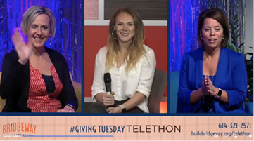 Bailey Hanley from WPCU on air with Bridgeway Academy Giving Tuesday Telethon