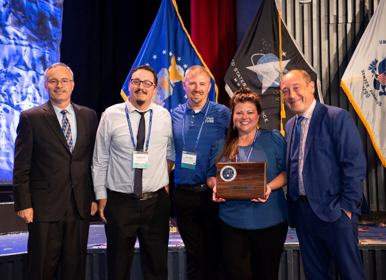 Members of the WPCU team accept the 2022 Air Force Distinguished Credit Union of the Year award at the Defense Credit Union Council’s 60th Annual Conference in Colorado Springs, Colorado.